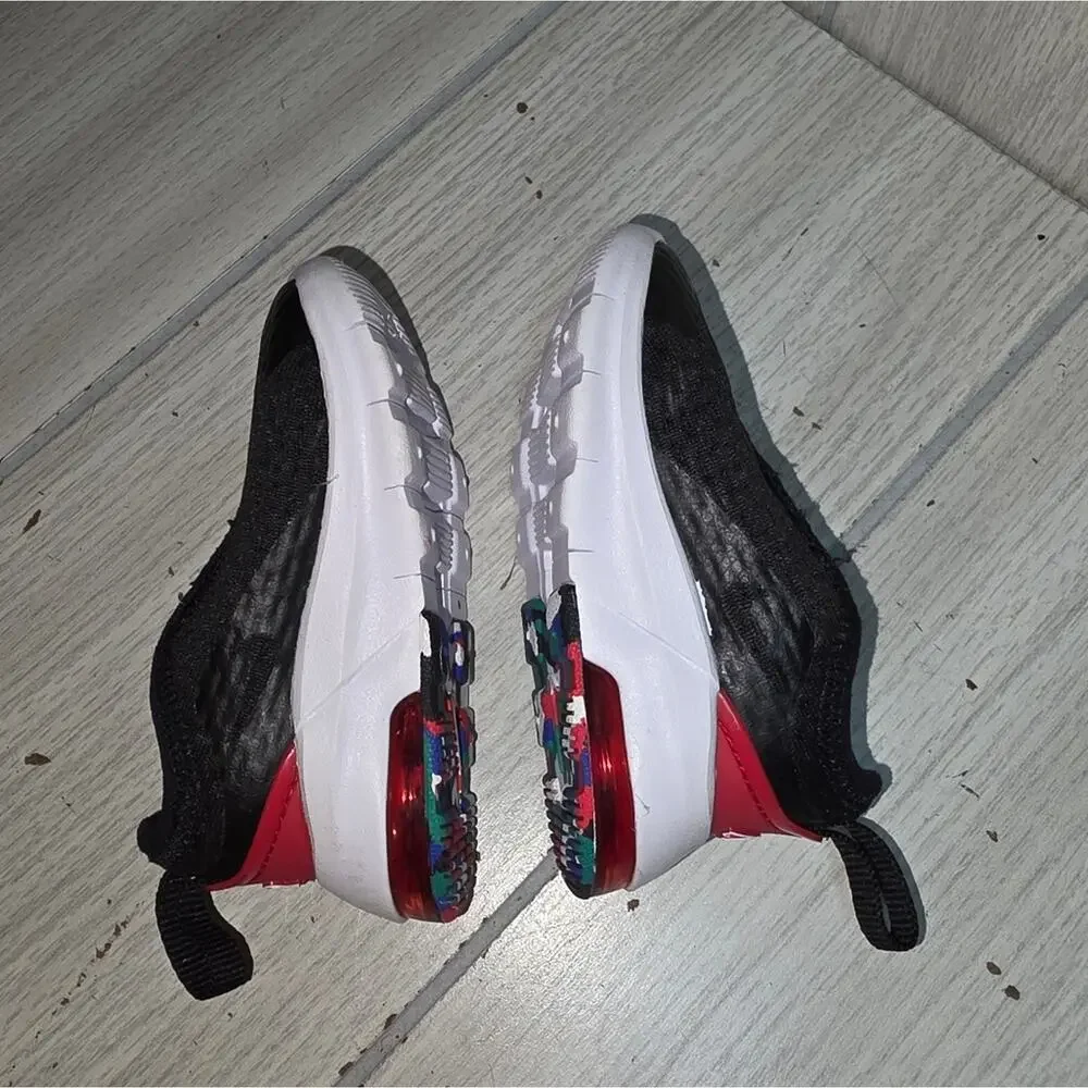 Nike Toddler Air Max Motion 2 Black & Red Sneakers Slip-On Design Crib Baby Shoe
